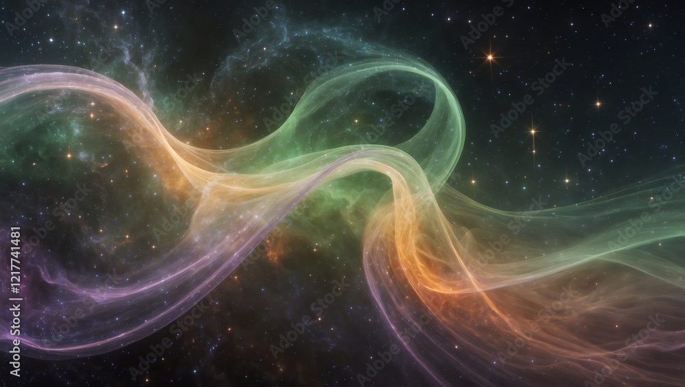 Radiant ribbon nebula in cosmic colors Radiant ribbon nebula in cosmic colors