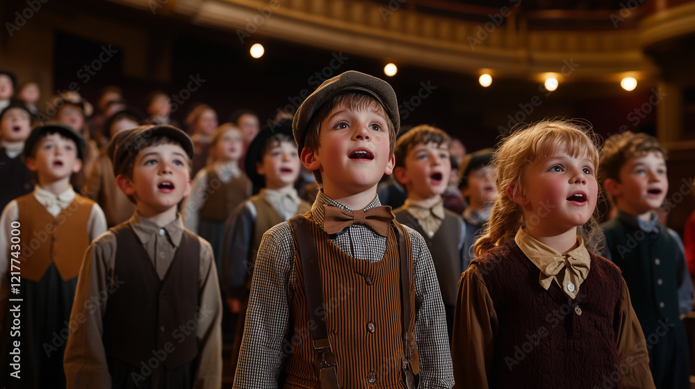 Fototapeta premium Youth and Children Performing on a Theater Stage