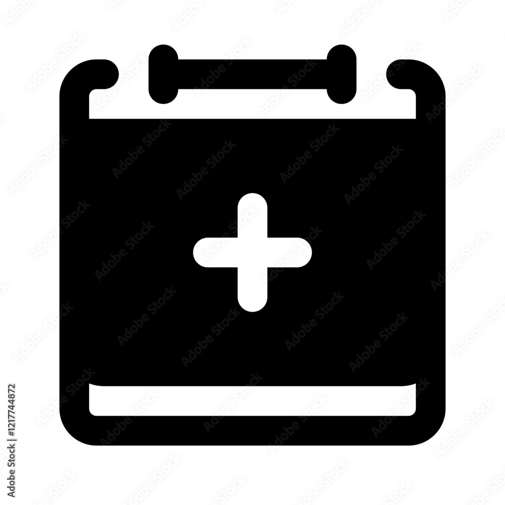 Fototapeta premium Add Schedule Simple Glyph Icon. Single icon, glyph vector icon