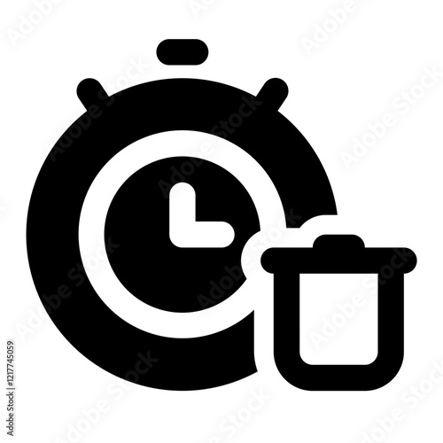 Wasting Time Simple Glyph Icon. Single icon, glyph vector icon