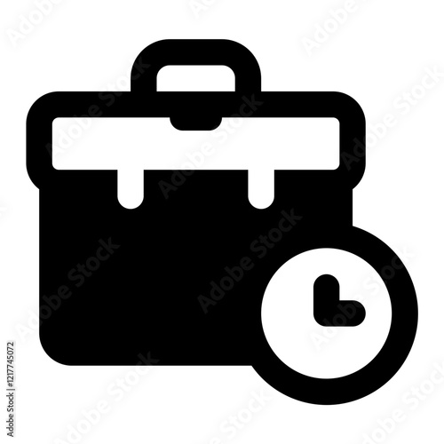 Working Hours Simple Glyph Icon. Single icon, glyph vector icon