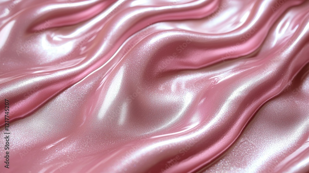 Obraz premium Pink shimmering fabric draped in elegant waves