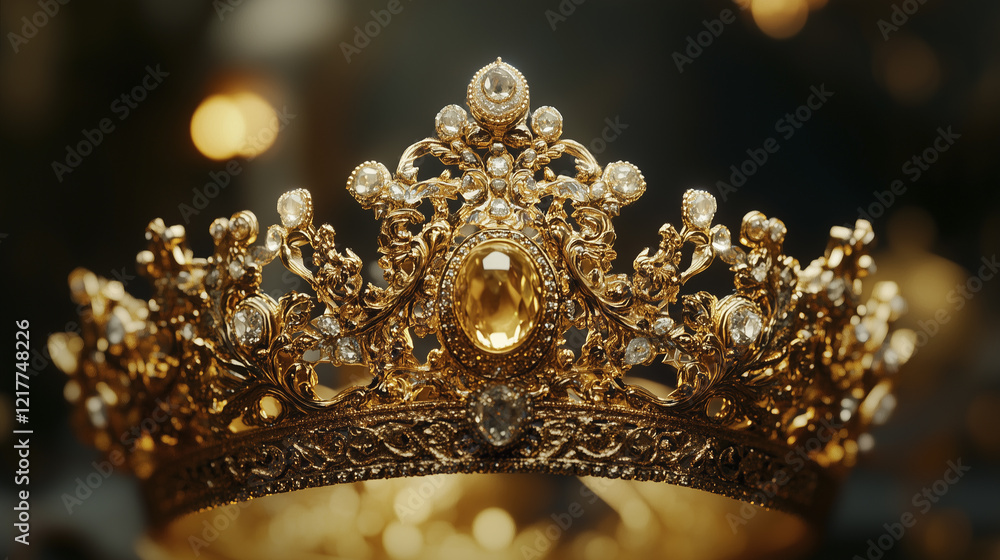 Golden crown on dark background. Crown, stones, dark, background gold, decoration, glare, light. Glare gold and a gleaming ring of decorations. A glare of light from a glare of gold lifestyle stones. Golden crown on dark background. Crown, stones, dark, background gold, decoration, glare, light. Glare gold and a gleaming ring of decorations. A glare of light from a glare of gold lifestyle stones.