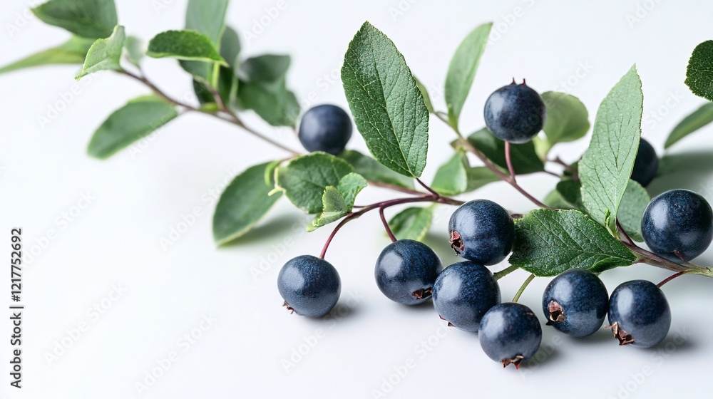 Fresh blueberries and vibrant green leaves on a light background, highlighting their natural beauty. Fresh blueberries and vibrant green leaves on a light background, highlighting their natural beauty.