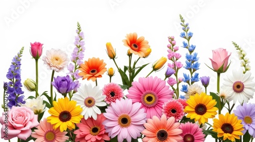 Striking Floral Composition with Brightly Colored Flowers