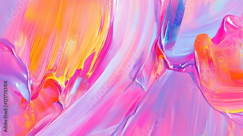 Vibrant Abstract Paint Strokes with Natural Lighting photo