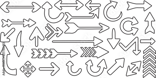 Arrow outline icon set design