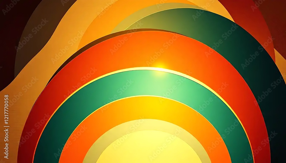 Obraz premium Abstract concentric circles in warm colors