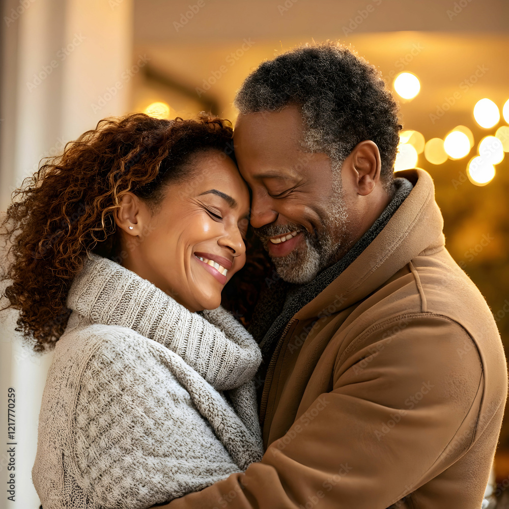 Obraz premium medium shot happy couple hugging each other