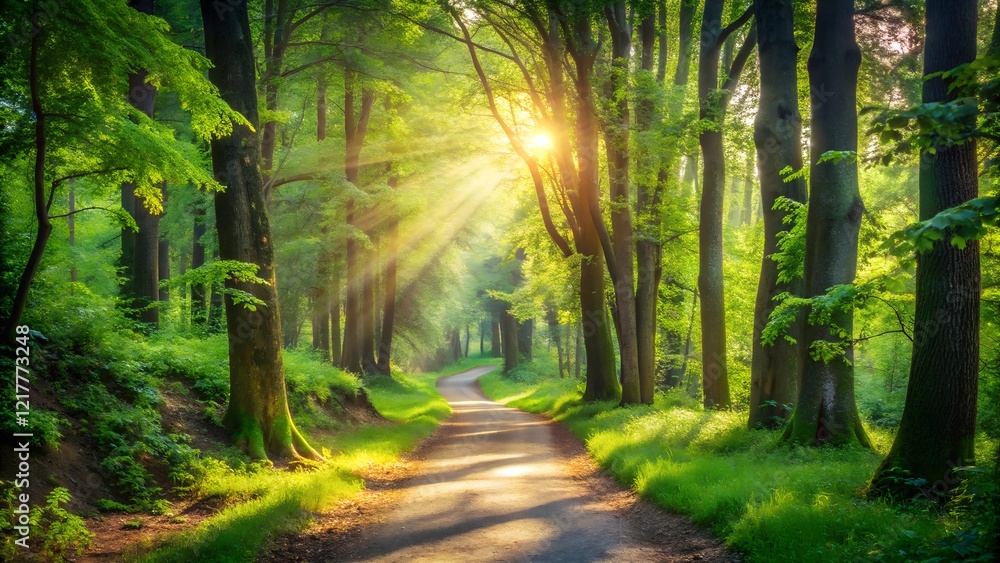 Fototapeta premium footpath in the forest