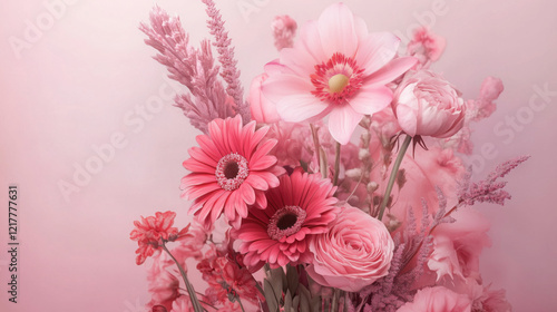 Wallpaper Mural Winter Flowers in Pink Set Against a Soft Lavender Backdrop, Evoking a Calm Yet Vibrant Energy in the Image Torontodigital.ca