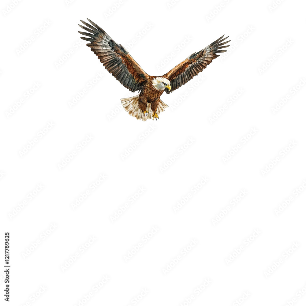 Fototapeta premium Majestic eagle flying over lush canyon