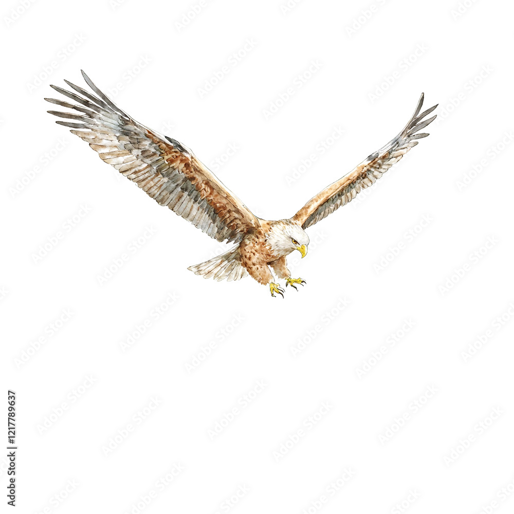 Obraz premium Majestic eagle flying over lush canyon