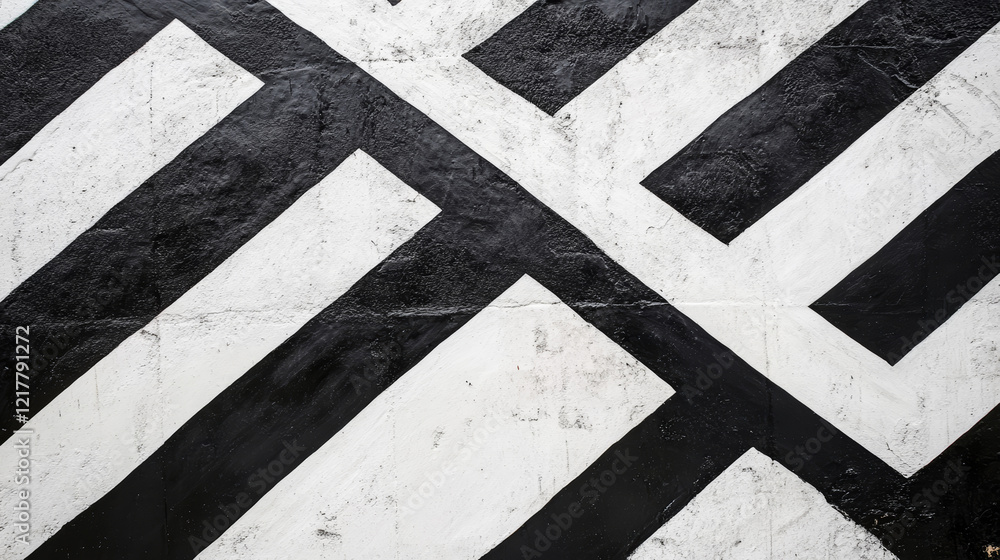 Fototapeta premium Black and White Stripes or Patterns: Alternating stripes or geometric patterns using black and white can create a dynamic background. 