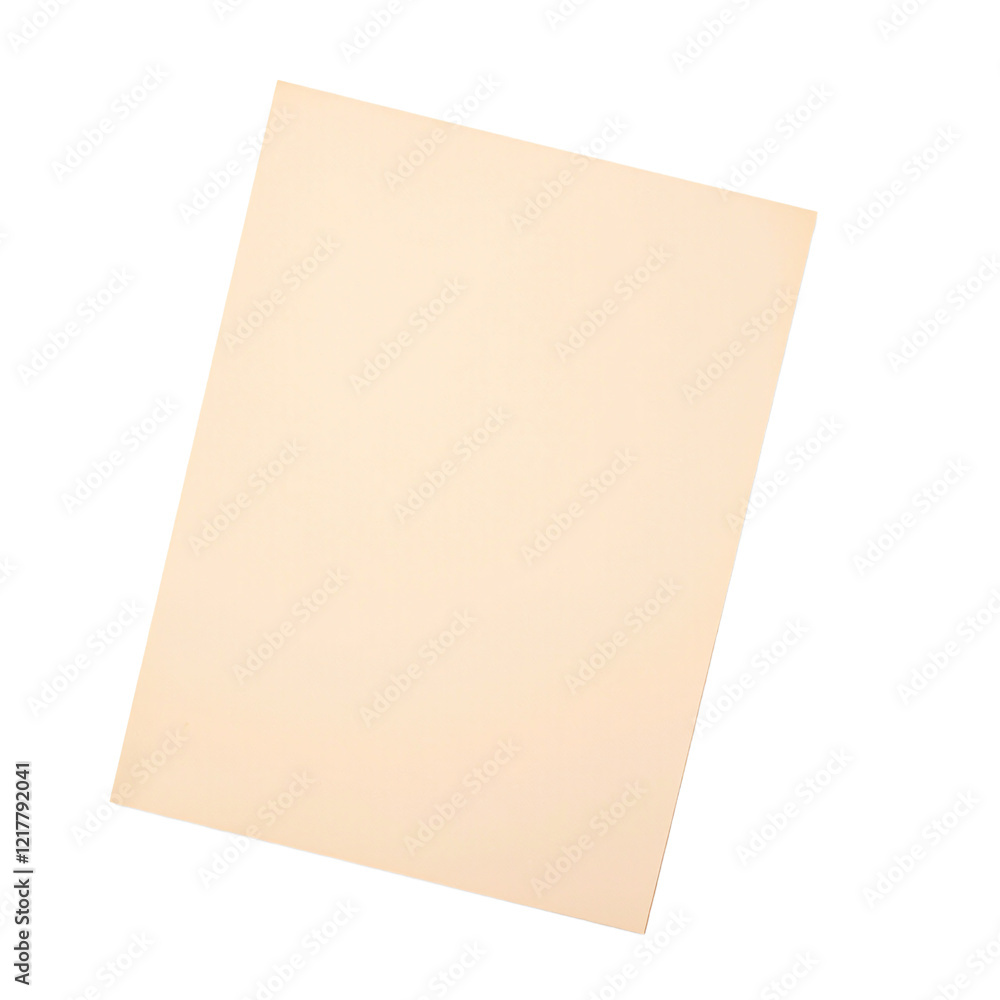 Pale peach paper on white background minimalist composition with soft warmth