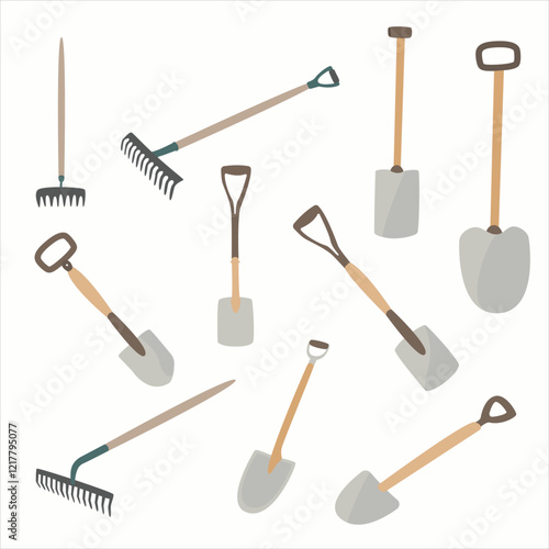 set of gardening tools 