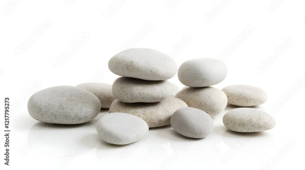 rocks and stones set on white background rocks and stones set on white background
