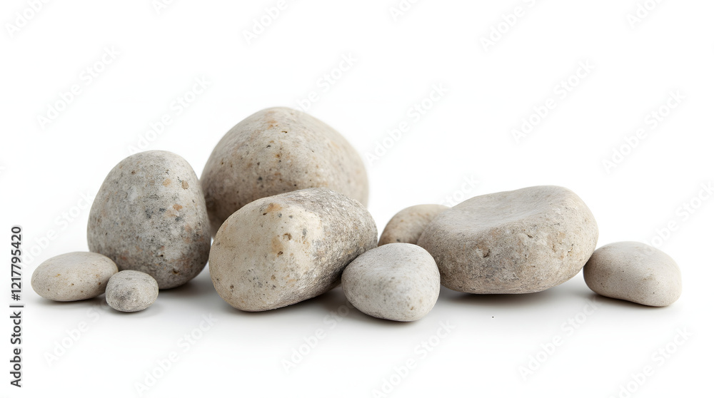 rocks and stones set on white background rocks and stones set on white background