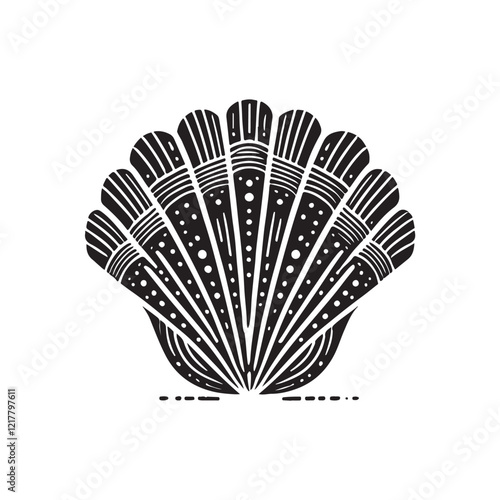 Black Color Barnacle silhouette design Vector Illustration, Solid White Background (9).eps