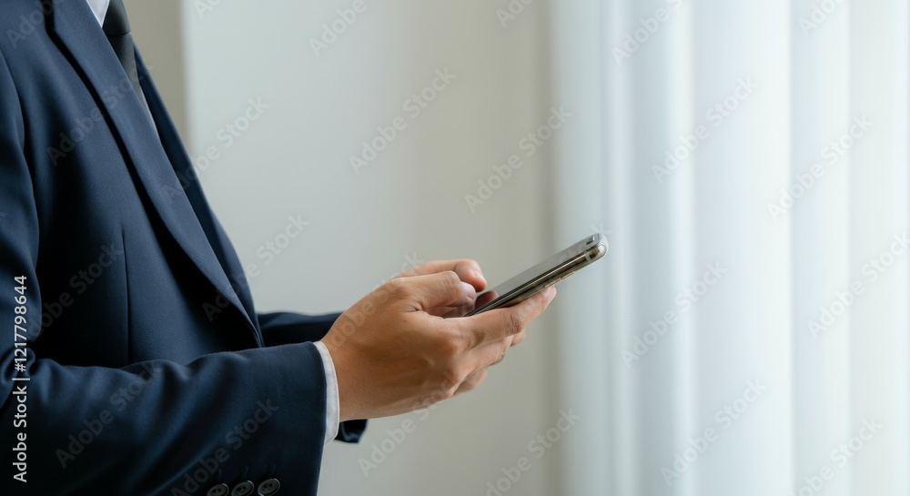 Man in a suit holding a cell phone Man in a suit holding a cell phone