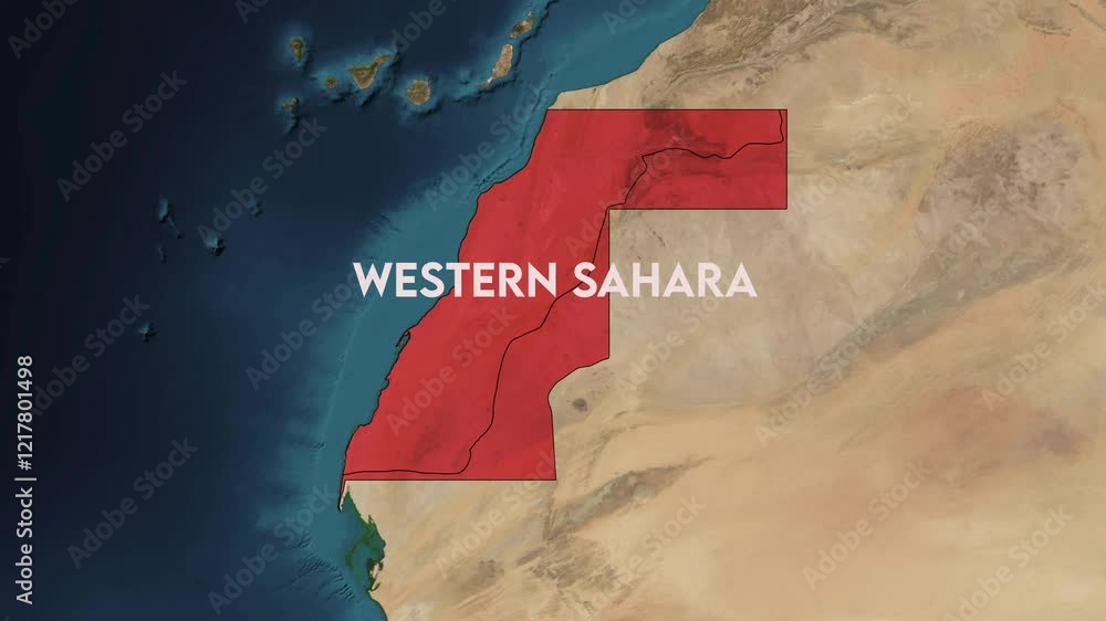 Zoom From Earth To Western Sahara World Map Animation With Country 1000 F 1217801498 