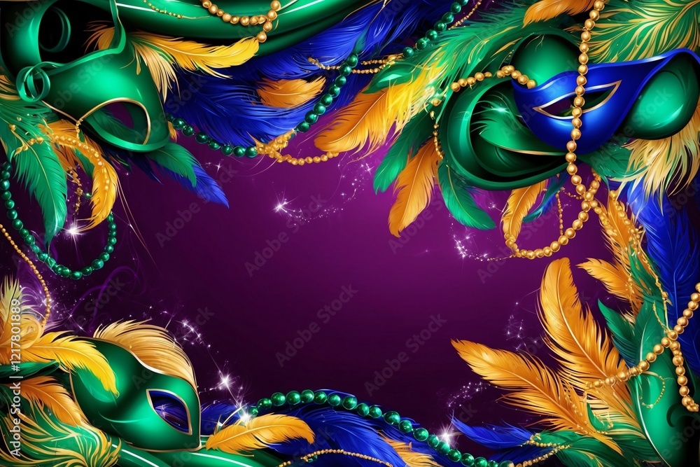 Fototapeta premium Mardi Gras Banner, Mardi Gras Wallpaper, Mardi Gras Background, Mardi Gras Digital Paper, Happy Carnival Background