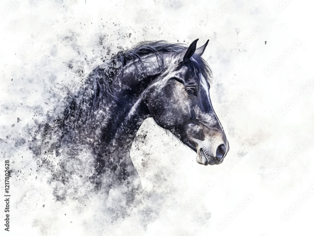 Obraz premium Equine Artistry - A Stylish Digital Painting of a Horse