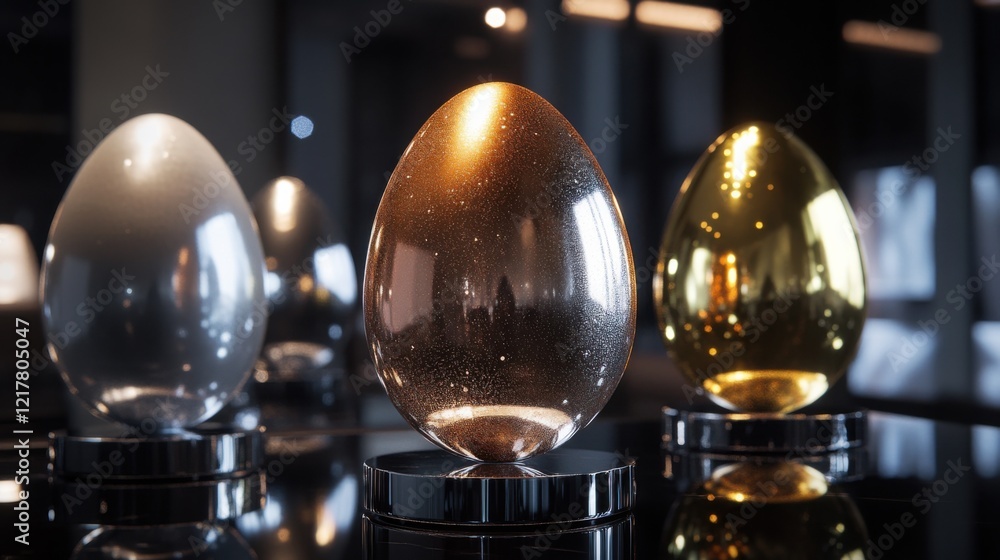 Elegant Easter composition with artisanal decorated eggs and fresh spring flowers on a trendy background. Perfect for social media marketing and business.