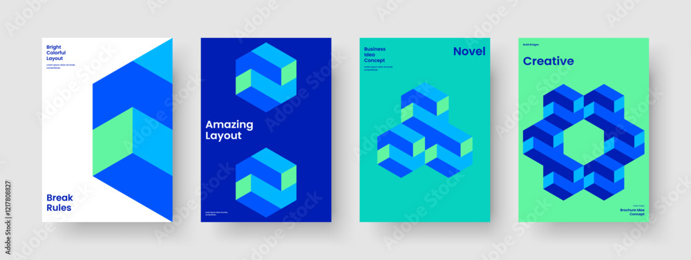 Fototapeta premium Creative Business Presentation Template. Isolated Report Layout. Geometric Book Cover Design. Banner. Poster. Background. Brochure. Flyer. Magazine. Brand Identity. Handbill. Pamphlet. Advertising