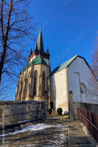 Church of Saint Ladislaus is Roman Catholic church and national cultural monument in Spissky Stvrtok village, Slovakia photo