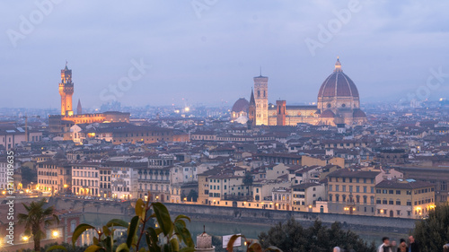 The famous view of dummo and city of florence from Piazzale Michelangelo Florence Italy