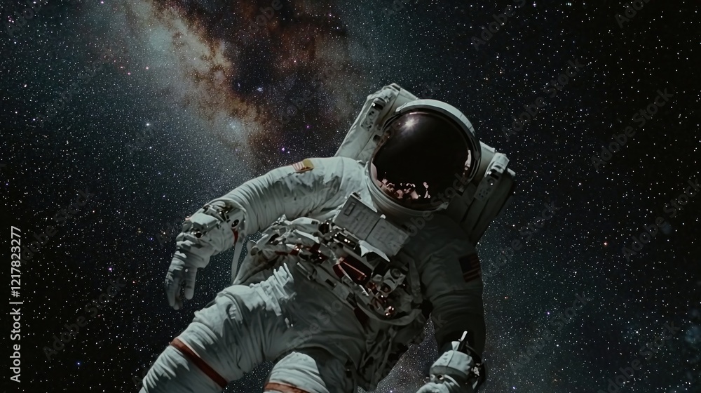 Astronaut spacewalk Milky Way galaxy exploration Astronaut spacewalk Milky Way galaxy exploration
