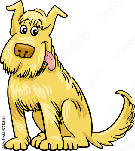 cartoon yellow shaggy dog comic animal character