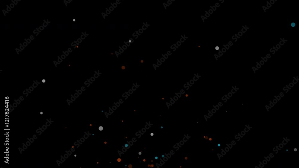 Multi-Colored Particles Floating on Black Background Animation Multi-Colored Particles Floating on Black Background Animation