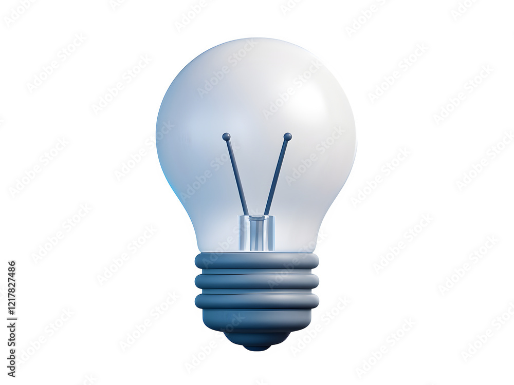 3D icon with blank white background,light bulb Minimalist cartoon design 3D icon with blank white background,light bulb Minimalist cartoon design