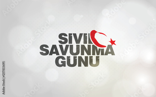 28 Şubat, Sivil savunma günü tasarımı. Translation: February 28, Civil defense day design