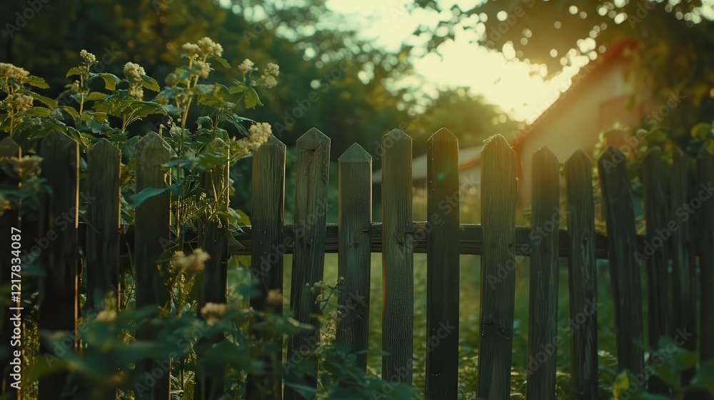 Obraz premium Rustic Fence with Subtle Gradients and Natural Light