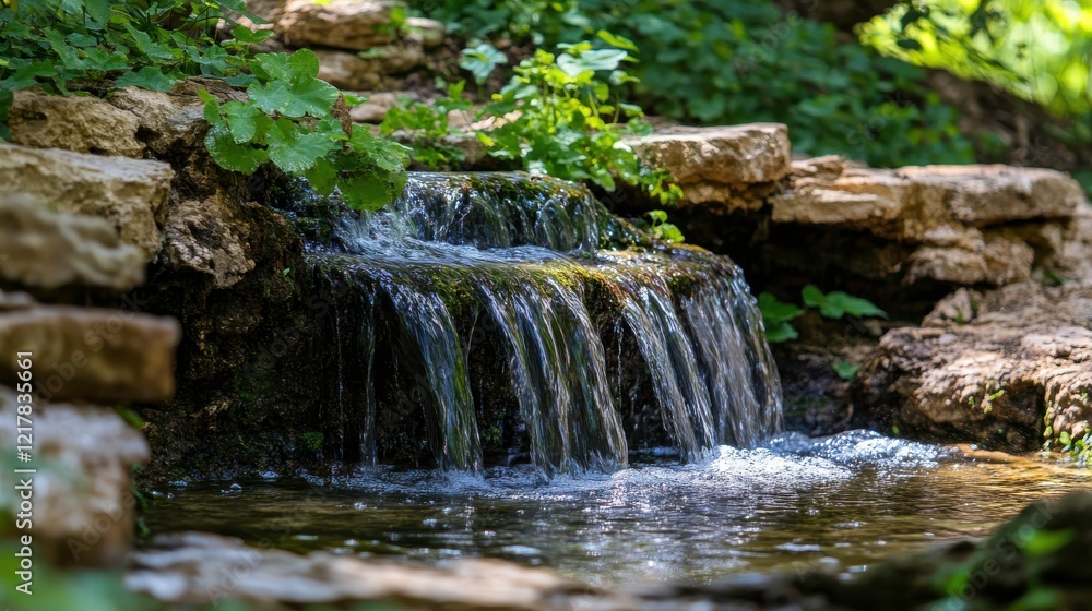 Serene Water Flowing Through Natural Landscape Serene Water Flowing Through Natural Landscape