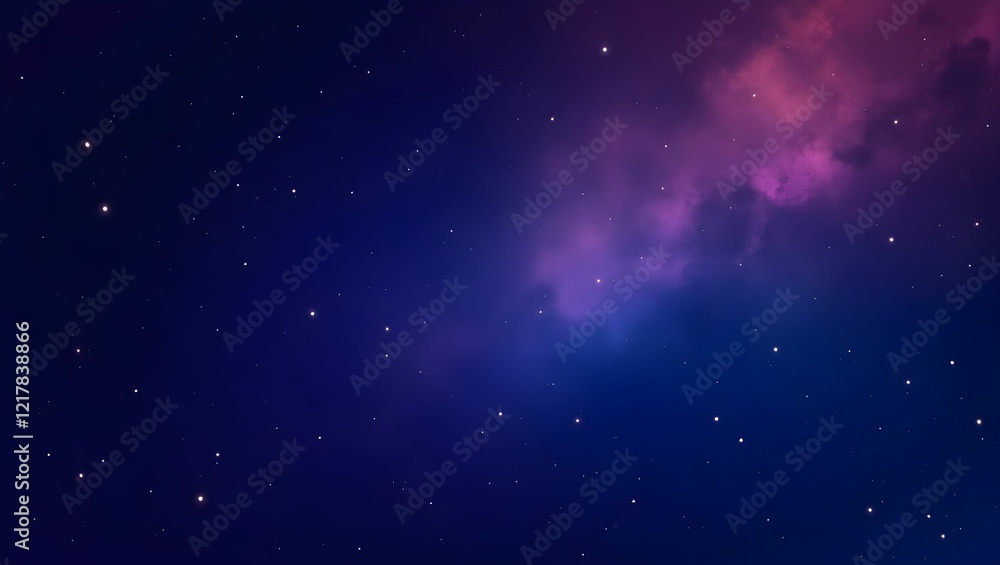 Fototapeta premium Deep cosmic gradient with plum purple, midnight blue, star-like specks, and nebulous swirls for space-themed designs