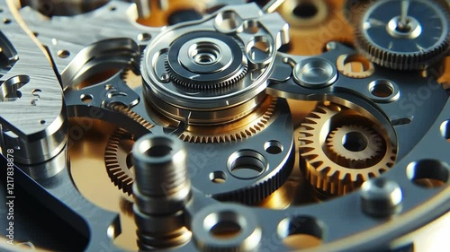 Wallpaper Mural Intricate details of a mechanical watch showcasing gears and precision engineering in vibrant colors and textures Torontodigital.ca