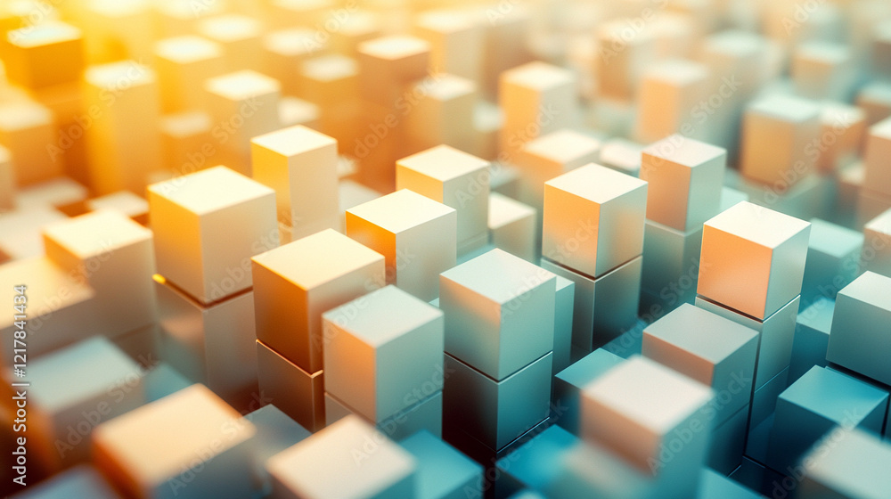 A white city with cube-shaped buildings, 3D rendered in an isometric view, minimalistic bright tones, modern aesthetic, with blurred background and empty space for caption on the side
A white city with cube-shaped buildings, 3D rendered in an isometric view, minimalistic bright tones, modern aesthetic, with blurred background and empty space for caption on the side