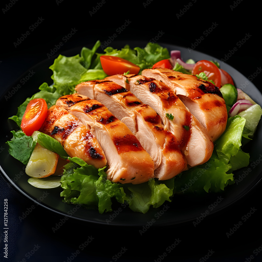 sliced roasted chicken breast salad with chicken