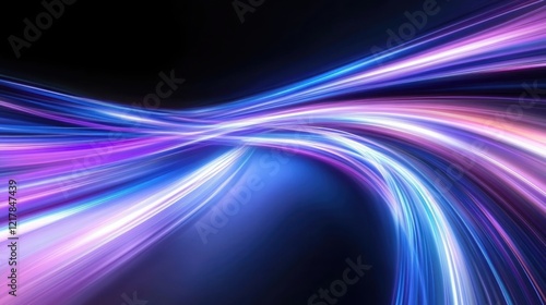 Light trails flowing and swirling, forming a vibrant and energetic abstract composition photo