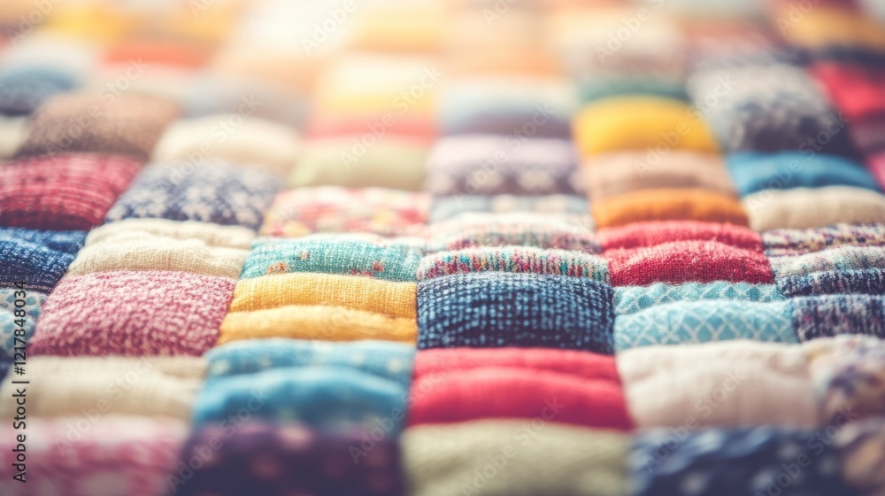 Fototapeta premium Vibrant Textile Patterns with Soft Light Background