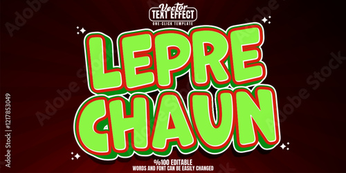 Leprecahun editable text effect, customizable saint and patricks 3d font style