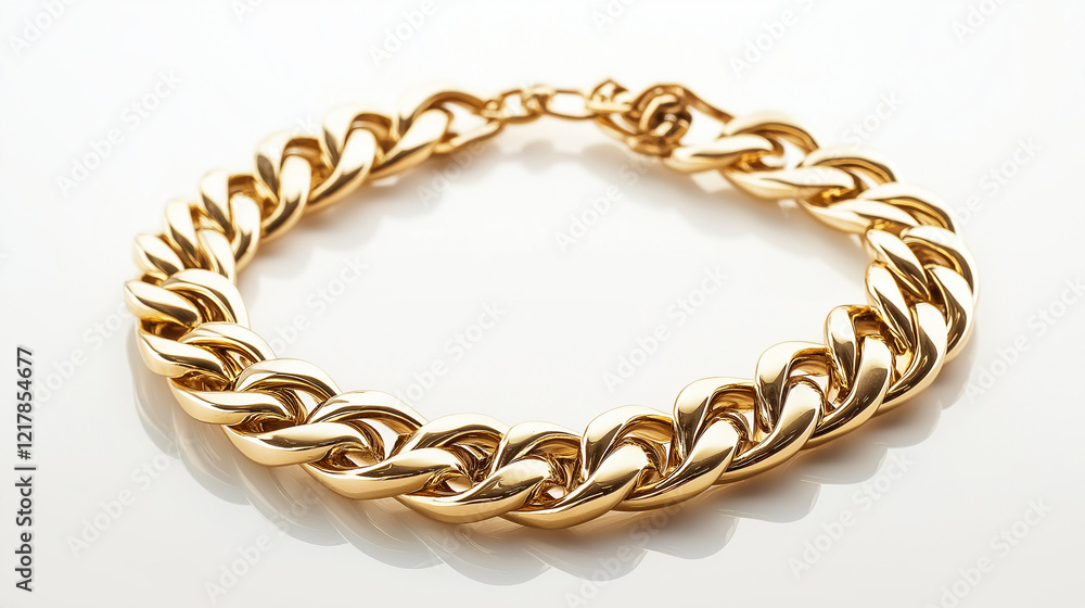 Obraz premium golden necklace isolated on white background