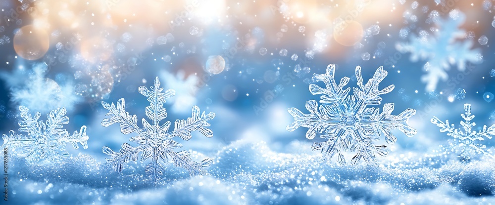 Snowflakes On Snow - Christmas And Winter Background - Natural Snowdrift Close Up With Abstract Light,
Snowflakes On Snow - Christmas And Winter Background - Natural Snowdrift Close Up With Abstract Light,