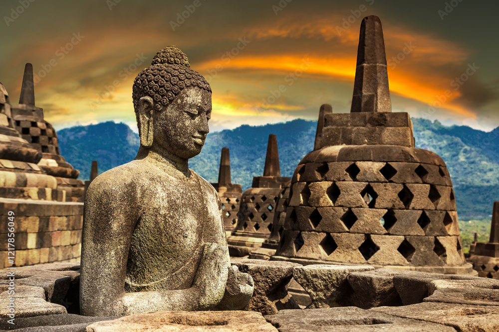 Fototapeta premium Borobudur temple Java