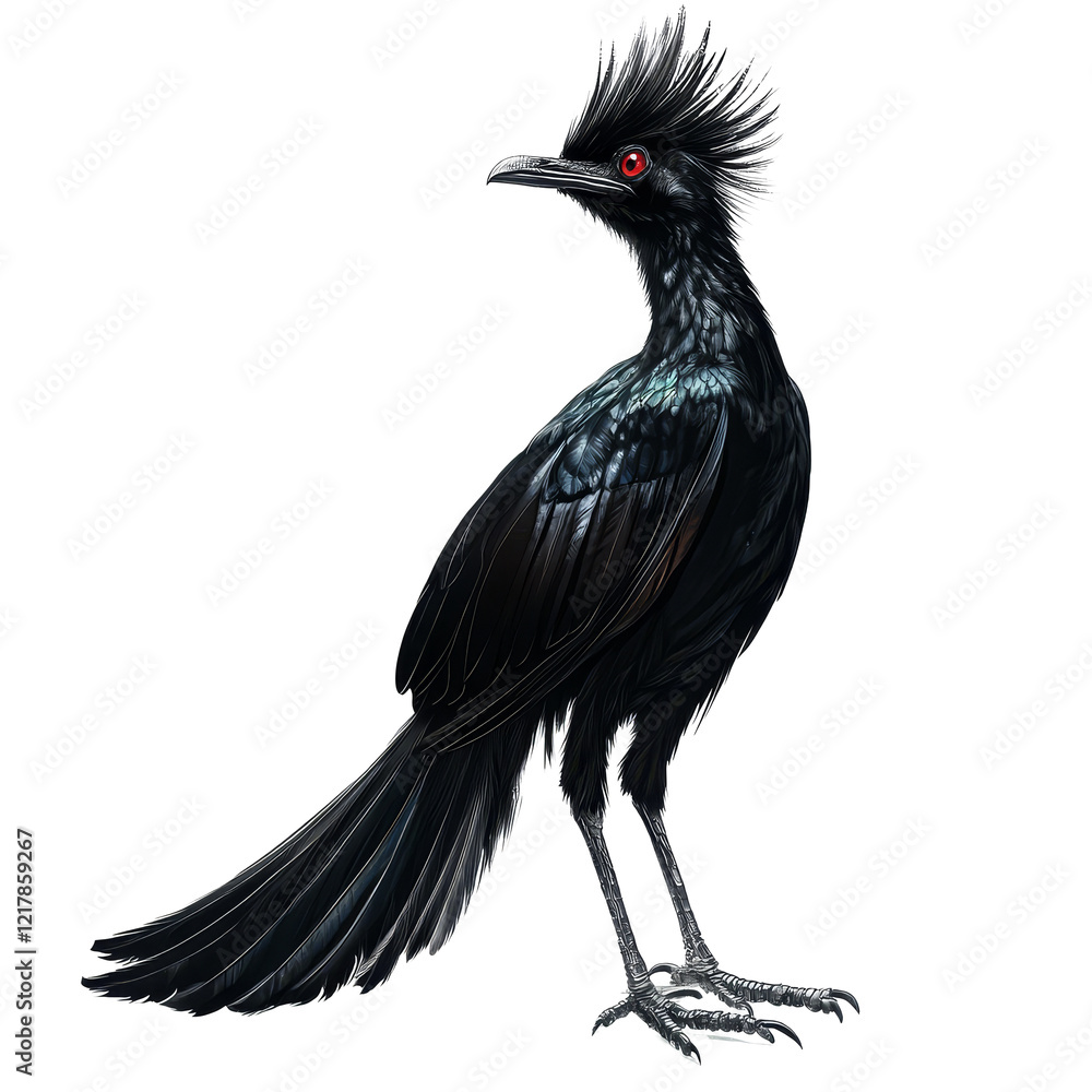 Fototapeta premium Black galingale stands majestically against a transparent background, highlighting its striking features, Black galingale on transparent background