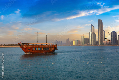 Photography Traditional Dhow boat in Abu Dhabi